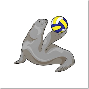 Seal Volleyball player Volleyball Posters and Art